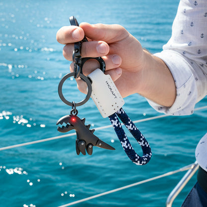 Aluminum Alloy Dinosaur Charm Paired with a Hand-woven Bracelet