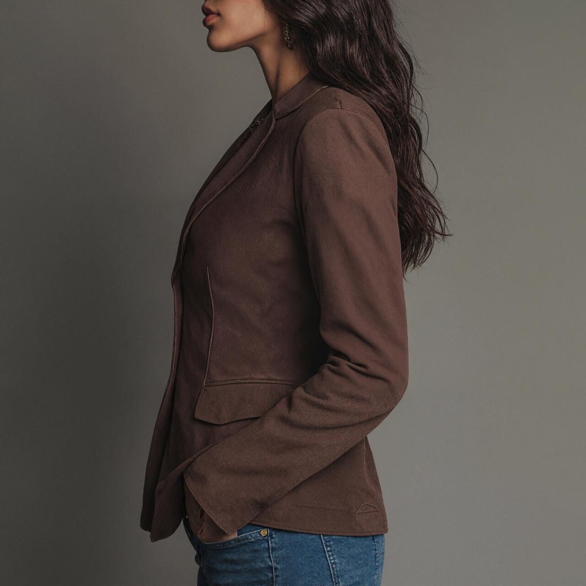 Distinctive Long Sleeve Lapel Blazer