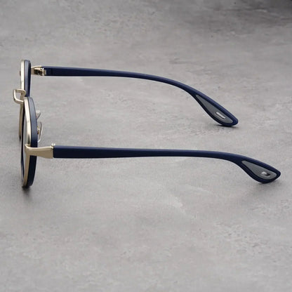 Metal Rim Round-Lens Sunglasses