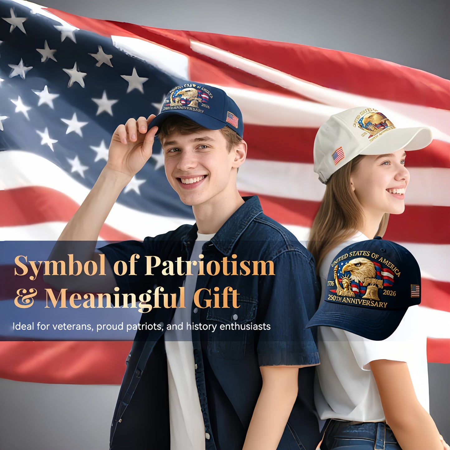 United States 250th Anniversary Eagle Patriotic Baseball Cap