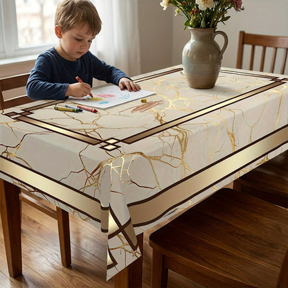 Waterproof Marble-Print Tablecloth