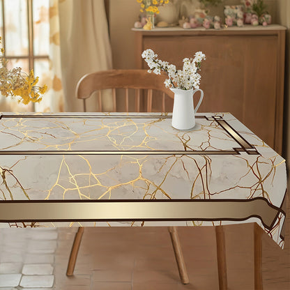 Waterproof Marble-Print Tablecloth